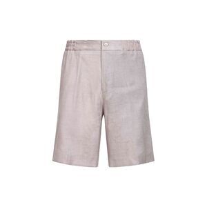 Etro Men Beige Stretch Linen Blend Bermuda Shorts